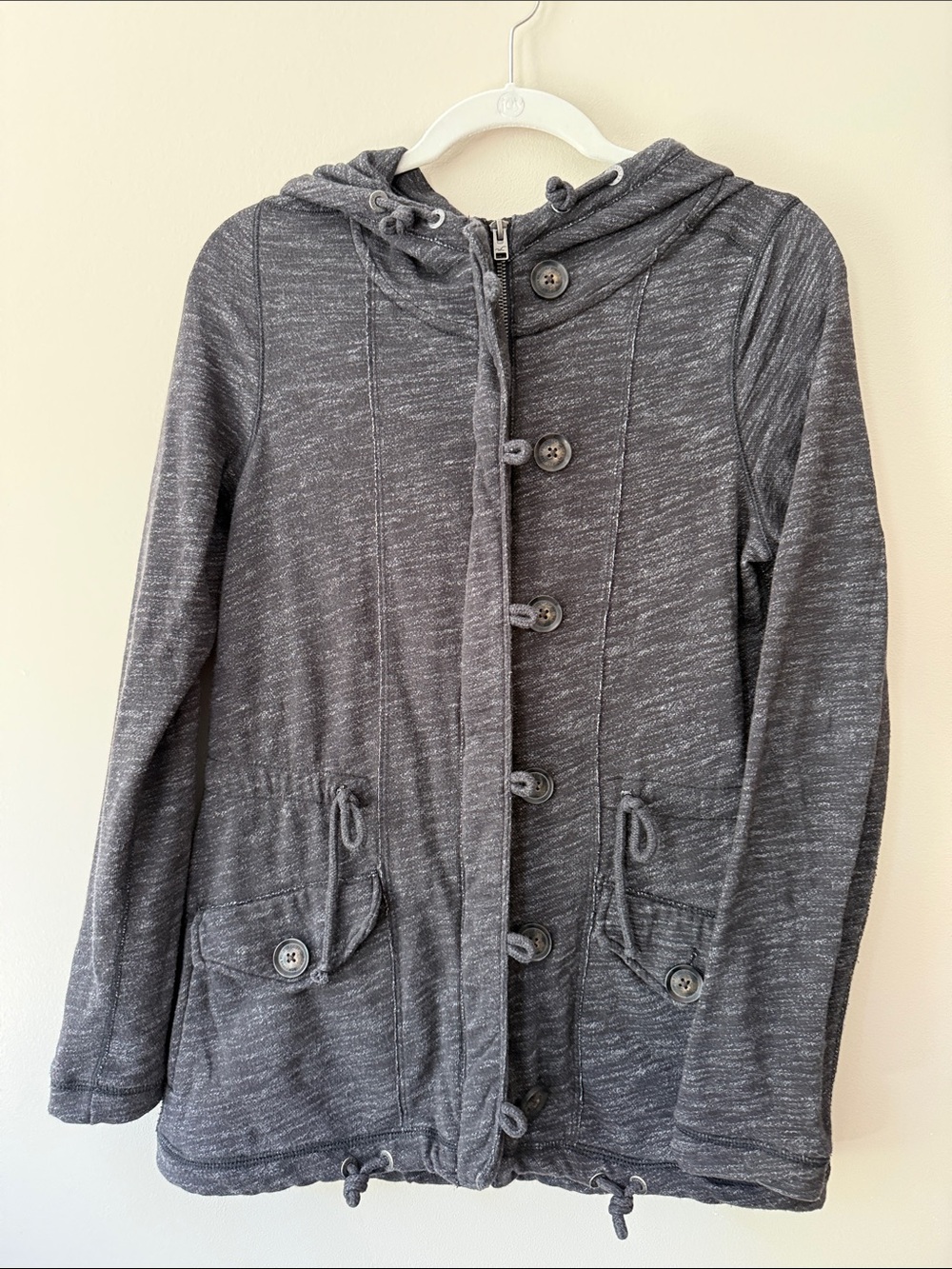 Hollister Charcoal Heather Utility Jacket with Hood